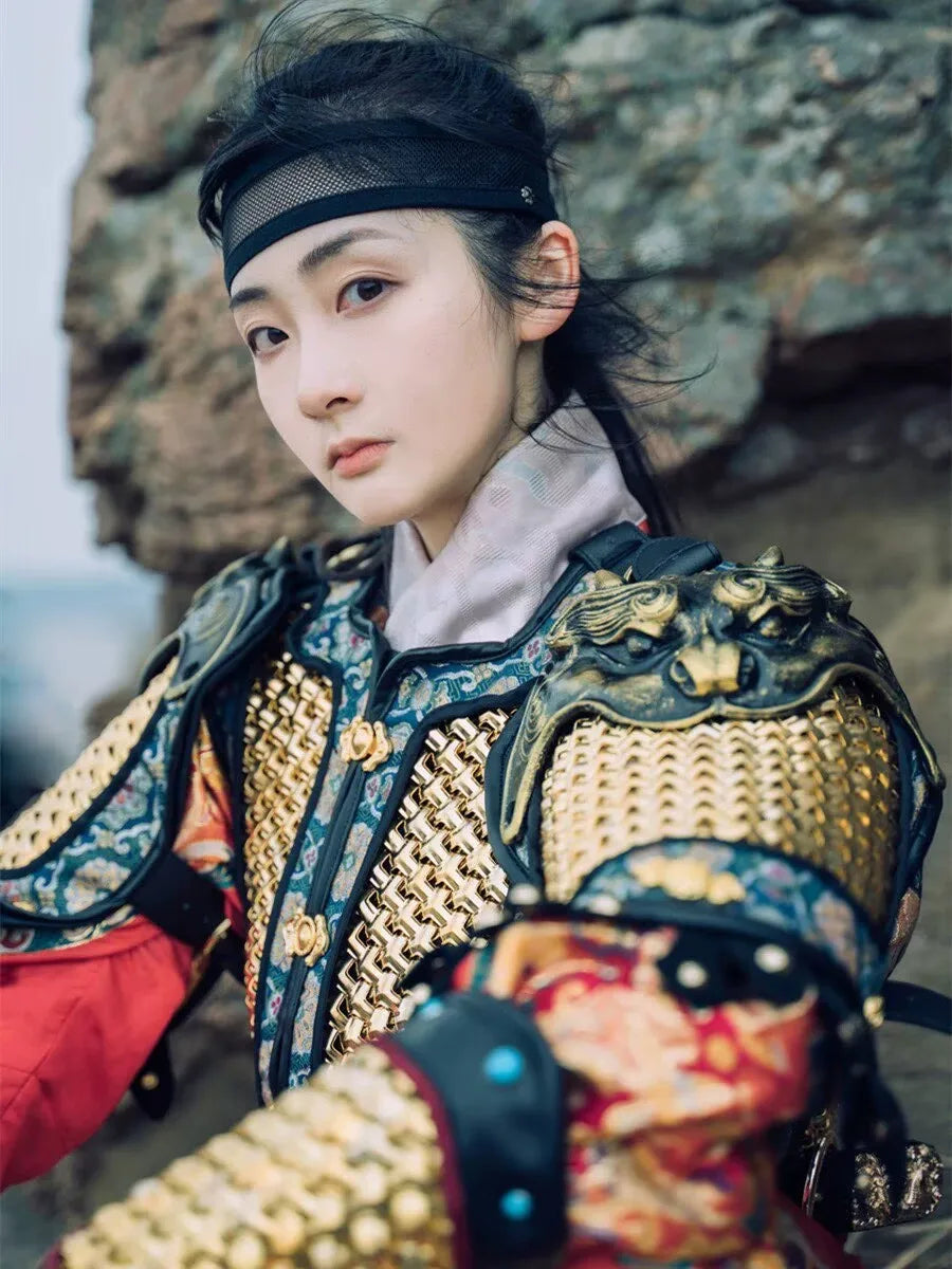 Real Armor Women Ming Dynasty Upright Stainless Steel Armour Medieval Warrior Outfit Unisex Practice Battle Gear Real Armor Men
