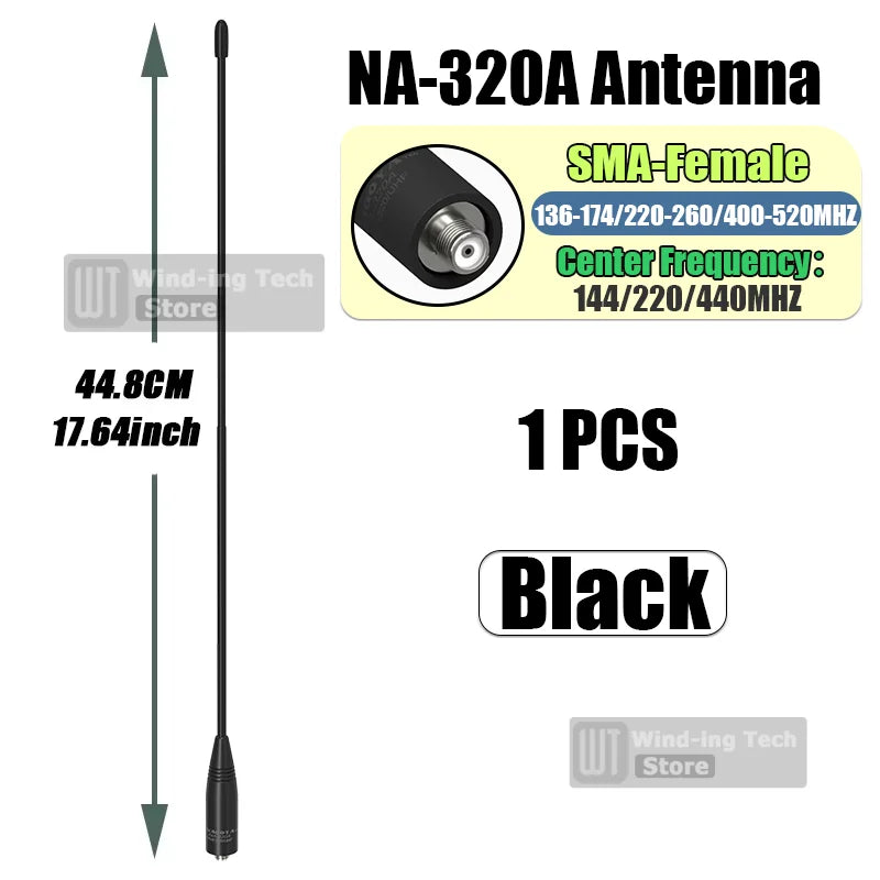 Original Nagoya NA-320A High Gain Antenna Tri-Band SMA-Female Soft Whip Aerial Higher Quality For Baofeng UV-32 UV-5RM Ham Radio