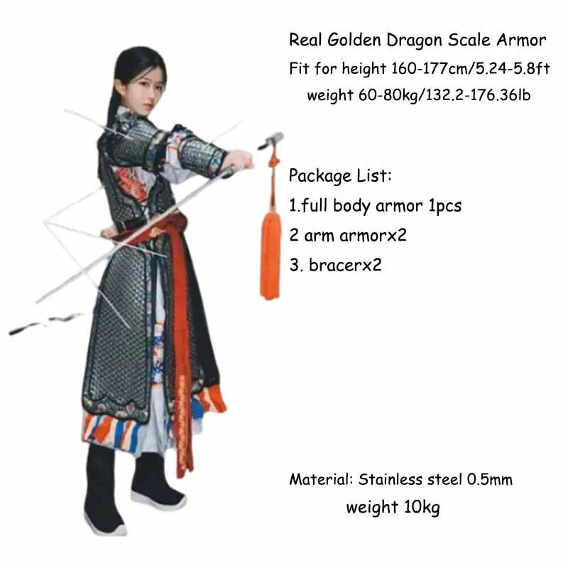 Real Armor Women Ming Dynasty Upright Stainless Steel Armour Medieval Warrior Outfit Unisex Practice Battle Gear Real Armor Men