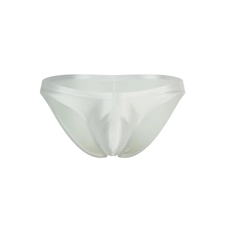 Low Waist U-convex Bikini Men Underwear Sexy Cool Breathable Pouch Bulges Lift Elastic Thong For Body Shaping Smooth Satin Brief