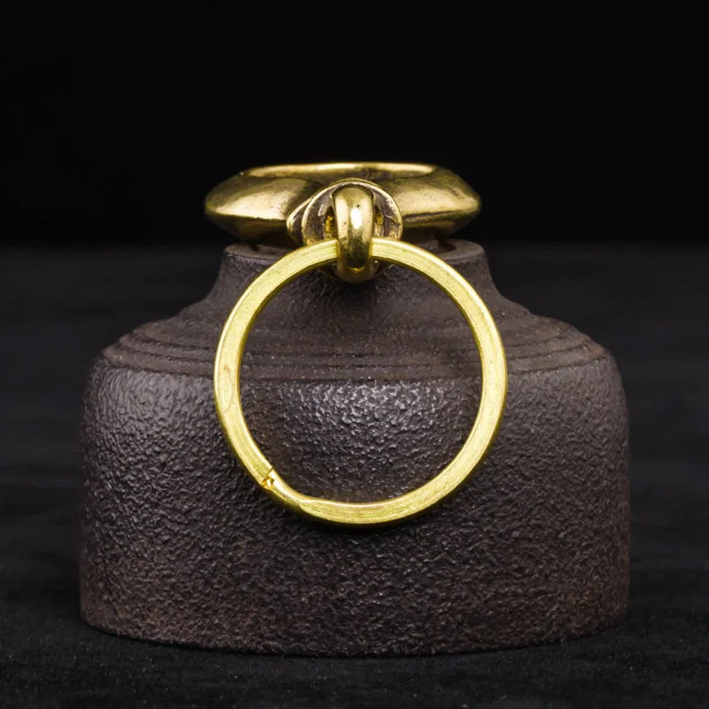 Fashion Brass U-shaped Keychain Round Belt Hook Waist Hangings Key Holder Jewelry Vintage Trendy Metal Pants Buckle Men Keyrings