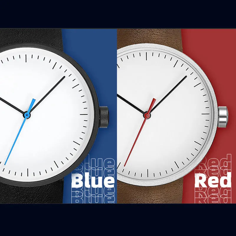 UTHAI Watch Men Simple Trendy Sports Couple's Watches Leather Strap Student Women's Fashion Quartz Wristwatches