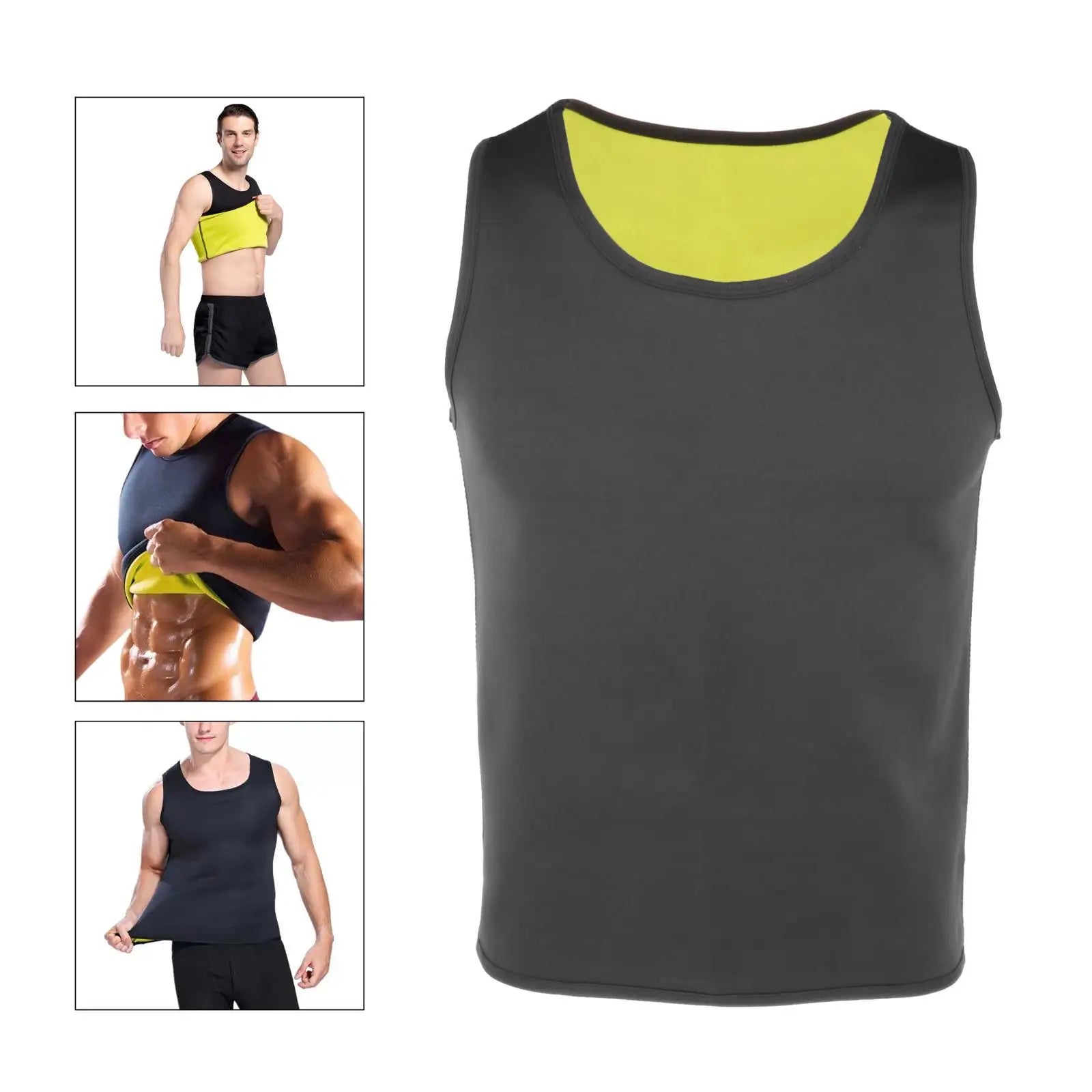 Men’s Sauna Vest Slimming Waist Trainer Neoprene Sweat Tank Top Fat Burner Shapewear Shirt for Fitness and Weight Loss