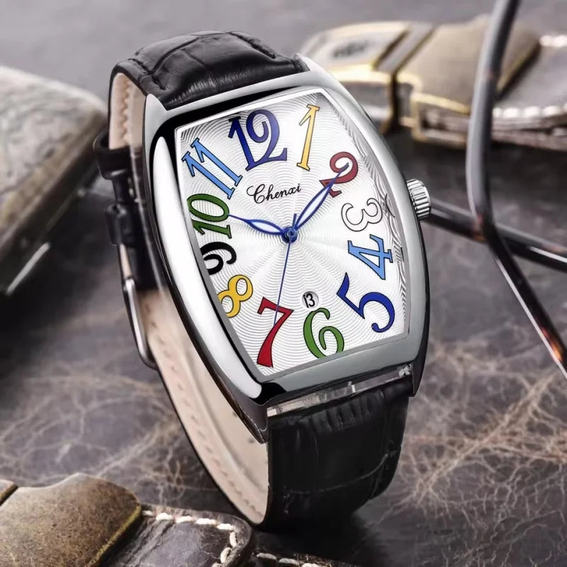 CHENXI 8217 Casual Men's Quartz Watch Creative Calendar Luminous Clock Waterproof Leather Strap Fashion Watches Man reloj hombre