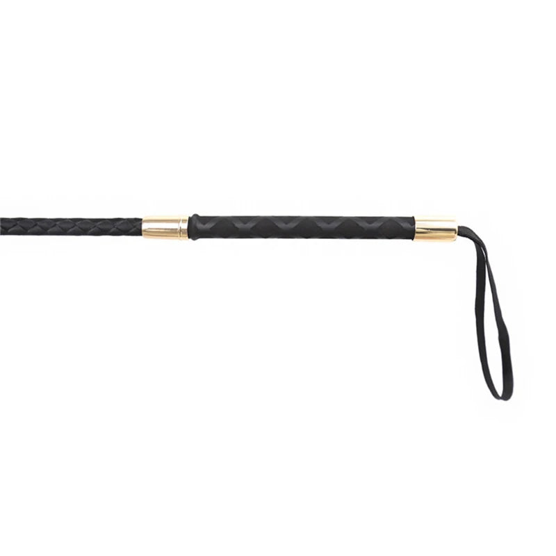 57CM Cat Shape Top Leather Long Straight Whip Riding Crop Flogger Dressage Whipps Paddle Slapper Horse Training
