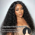 210 Density V Part Wig Human Hair Curly Upgrade U Part Wig Glueless V Shape Wig Brazilian Virgin Human Hair Wig Black Color
