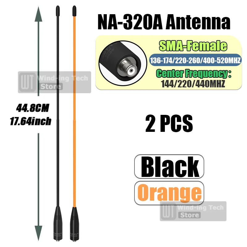 Original Nagoya NA-320A High Gain Antenna Tri-Band SMA-Female Soft Whip Aerial Higher Quality For Baofeng UV-32 UV-5RM Ham Radio