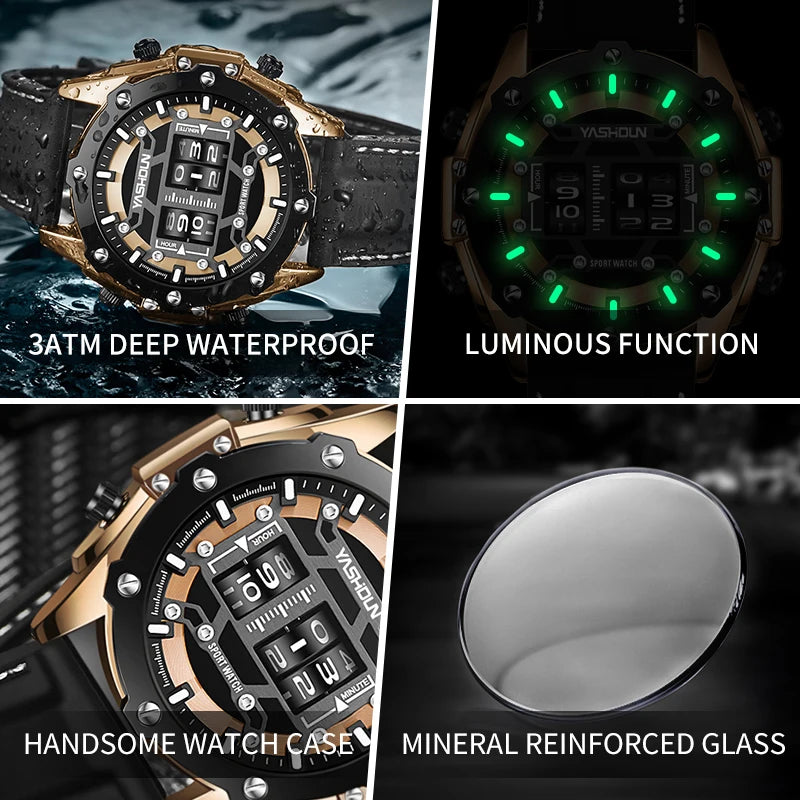 Creative Watche Digital Quartz Watch Men Luxury Waterproof Wristwatch Male Silicone Strap Military Versatile Wristwatch