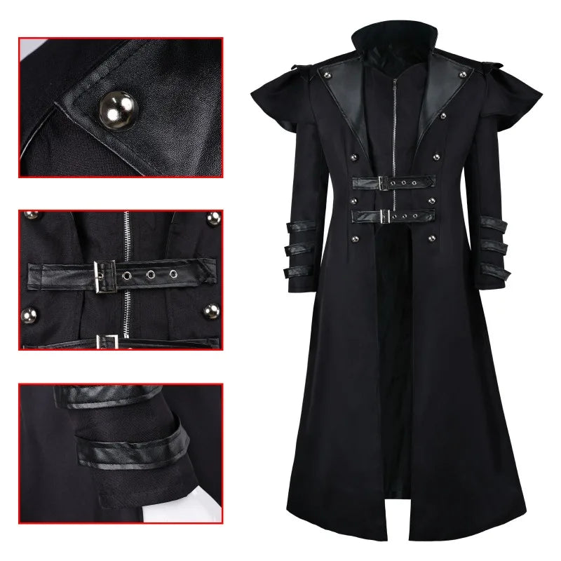 Gellroos Warden Cosplay Costume Game Role Play Tactical Commander Leather Coat Villain Style Halloween Costume Tactical Gear Cos