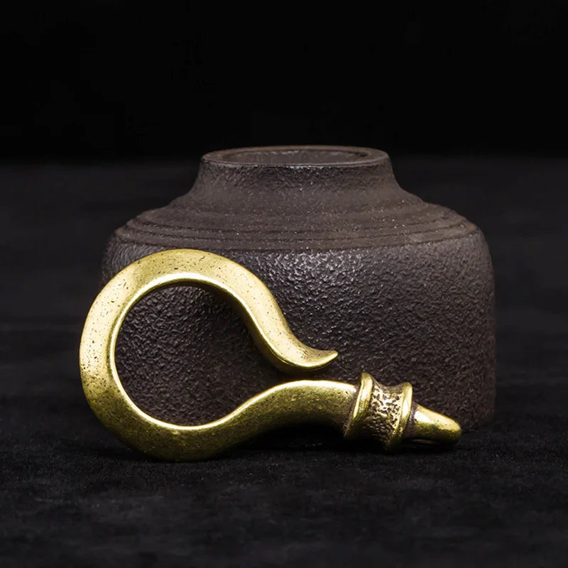 Fashion Brass U-shaped Keychain Round Belt Hook Waist Hangings Key Holder Jewelry Vintage Trendy Metal Pants Buckle Men Keyrings