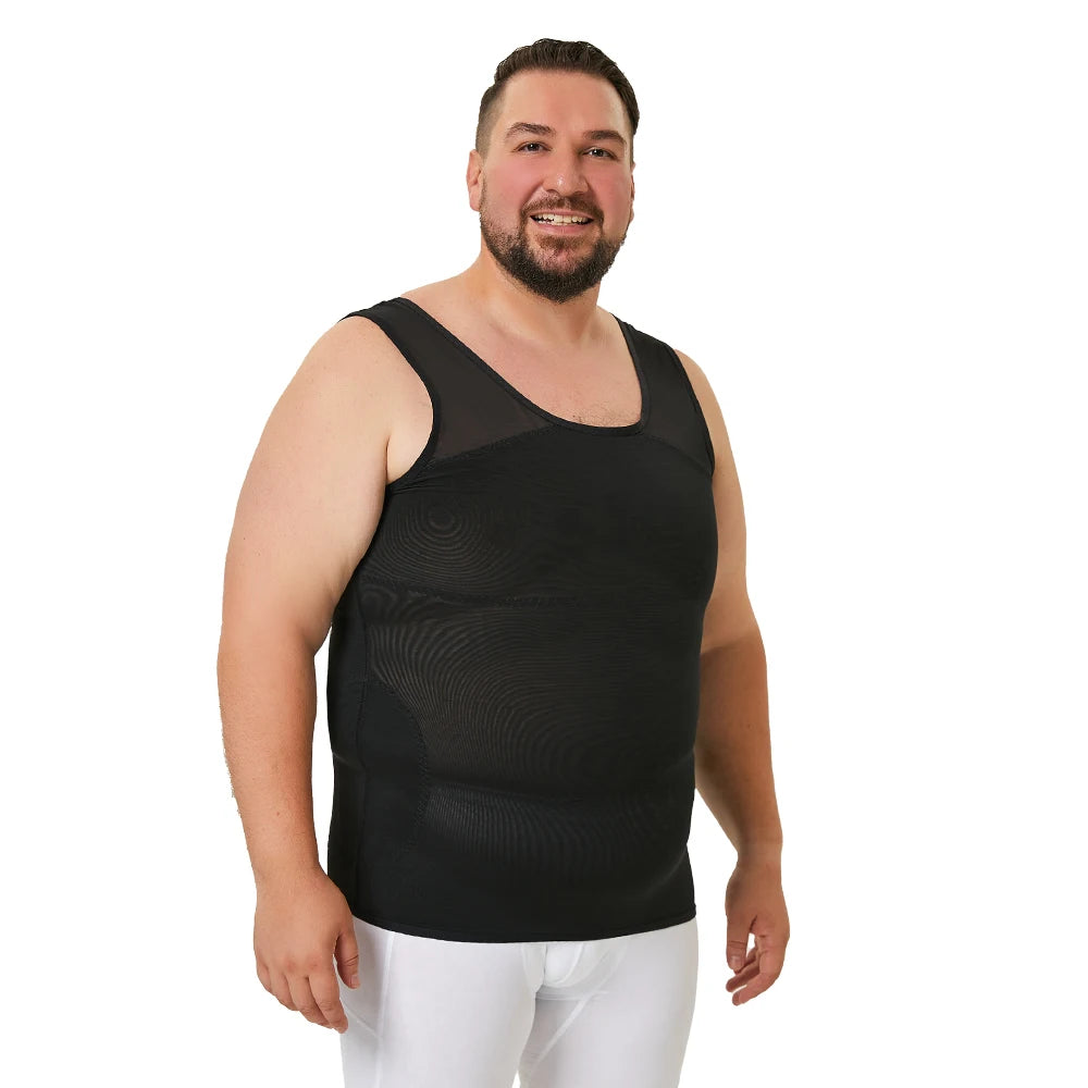Men's Shapewear Compression Shirt,Gynecomastia Tummy Control Tank Top,Breathable Body Shaper For Men Slimming Undershirt