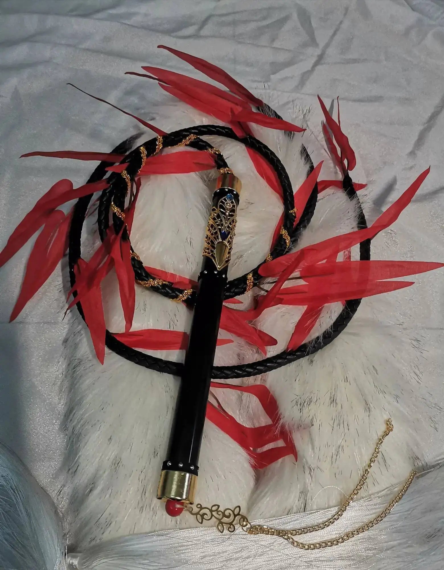 New Mo Ran Cosplay Ghost Props Chinese Novel Erha and His White Cat Shizun Whip Chu Wanning Tian Wen Costume Accessory