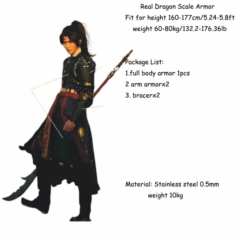 Real Armor Women Ming Dynasty Upright Stainless Steel Armour Medieval Warrior Outfit Unisex Practice Battle Gear Real Armor Men