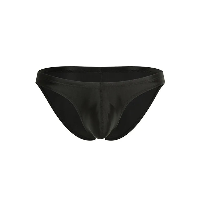 Low Waist U-convex Bikini Men Underwear Sexy Cool Breathable Pouch Bulges Lift Elastic Thong For Body Shaping Smooth Satin Brief