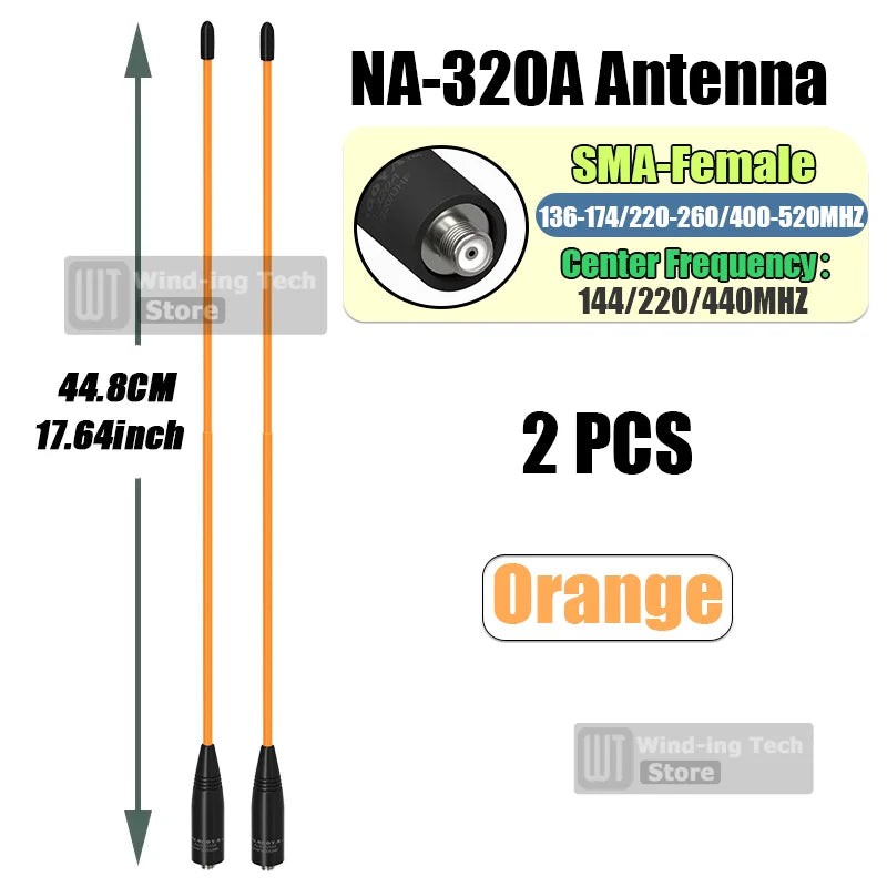 Original Nagoya NA-320A High Gain Antenna Tri-Band SMA-Female Soft Whip Aerial Higher Quality For Baofeng UV-32 UV-5RM Ham Radio
