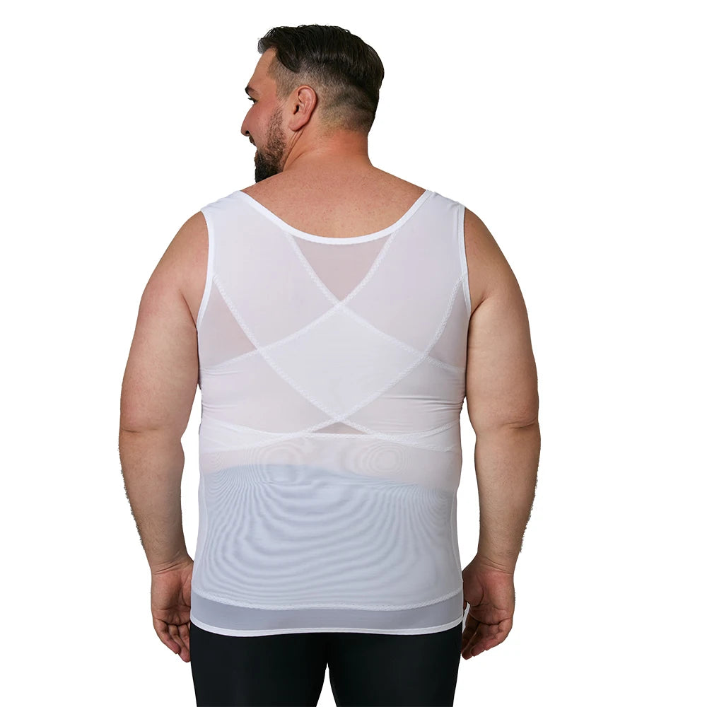 Men's Shapewear Compression Shirt,Gynecomastia Tummy Control Tank Top,Breathable Body Shaper For Men Slimming Undershirt