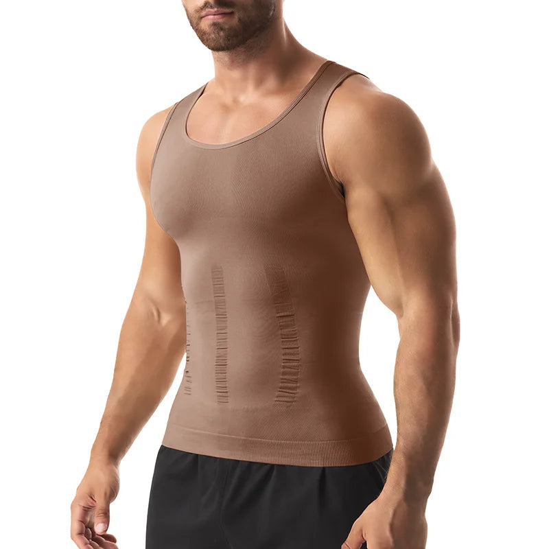 Men's Compression Body Shaper Vest Slimming Tank Top Waist Trainer Belly Control Undershirt Shapewear Sleeveless Soft Shirt