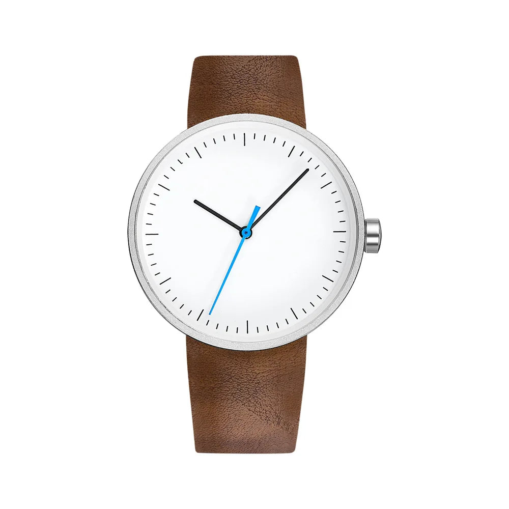 UTHAI Watch Men Simple Trendy Sports Couple's Watches Leather Strap Student Women's Fashion Quartz Wristwatches