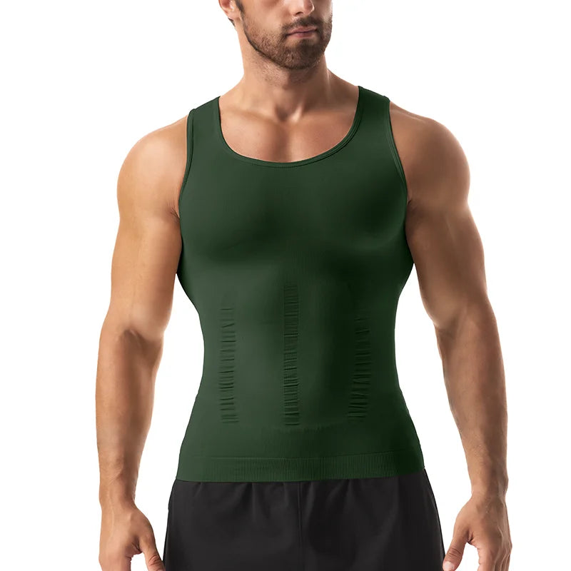 Men's Compression Body Shaper Vest Slimming Tank Top Waist Trainer Belly Control Undershirt Shapewear Sleeveless Soft Shirt