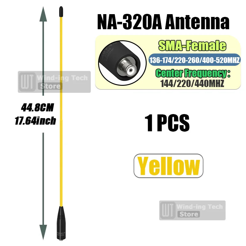 Original Nagoya NA-320A High Gain Antenna Tri-Band SMA-Female Soft Whip Aerial Higher Quality For Baofeng UV-32 UV-5RM Ham Radio