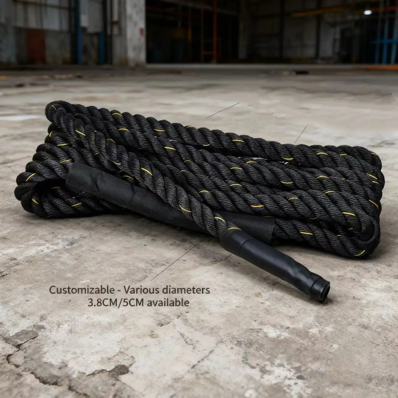 Polyester Wear-Resistant Battle Rope 3/9/12/15m Unisex Strength Whip Training Rope