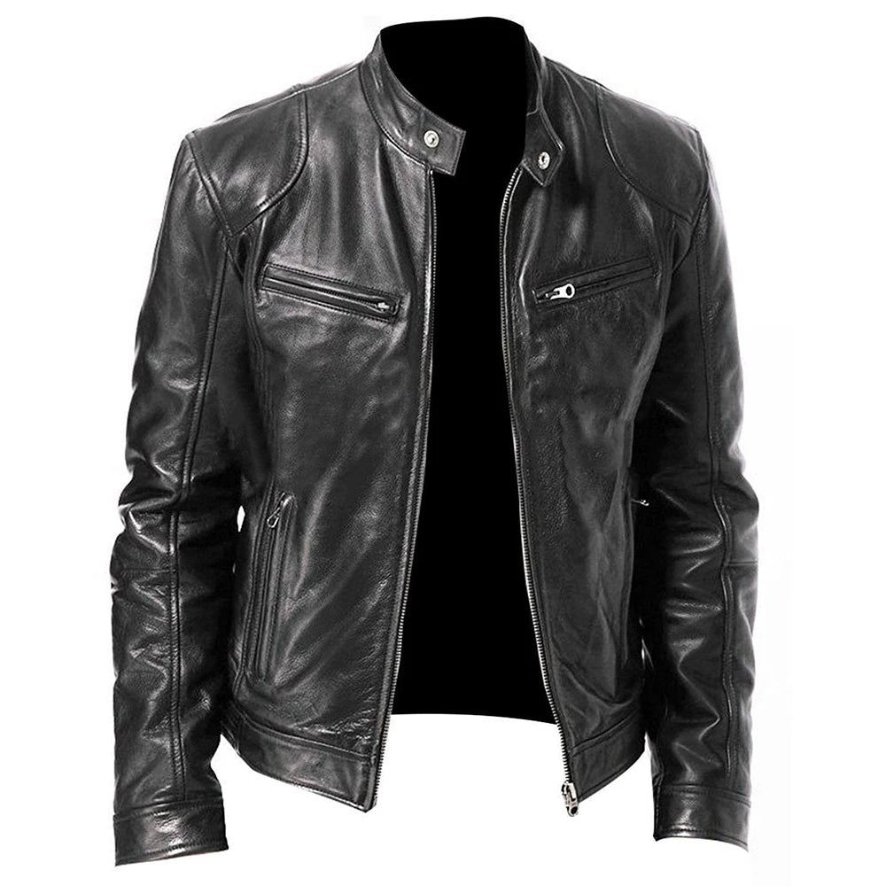 Men PU Leather Motorcycle Jacket Motocross Jacket Chaqueta Moto Spring Autumn Motorbike Riding Jacket Protective Gear S-5XL SIZE