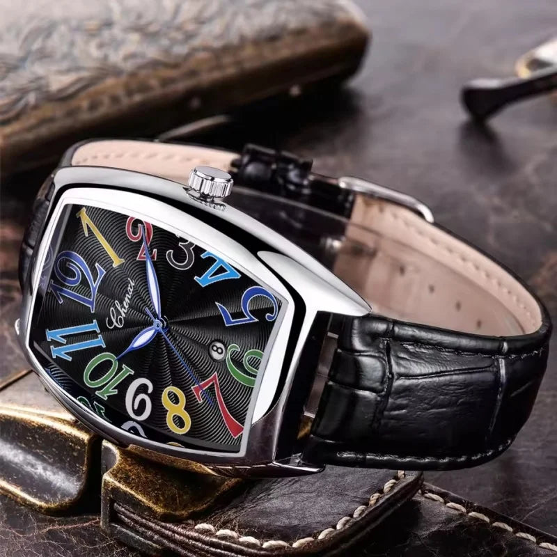 CHENXI 8217 Casual Men's Quartz Watch Creative Calendar Luminous Clock Waterproof Leather Strap Fashion Watches Man reloj hombre