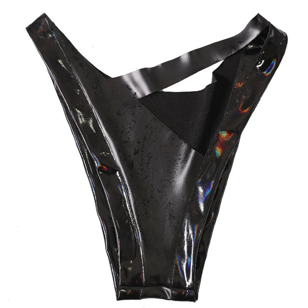 Men Latex Amino Dazzling Edge Breifs Underwear For Man Hollow Mens Lingеrie Tight Butt Shaping Panties Men's Underpants Fashion