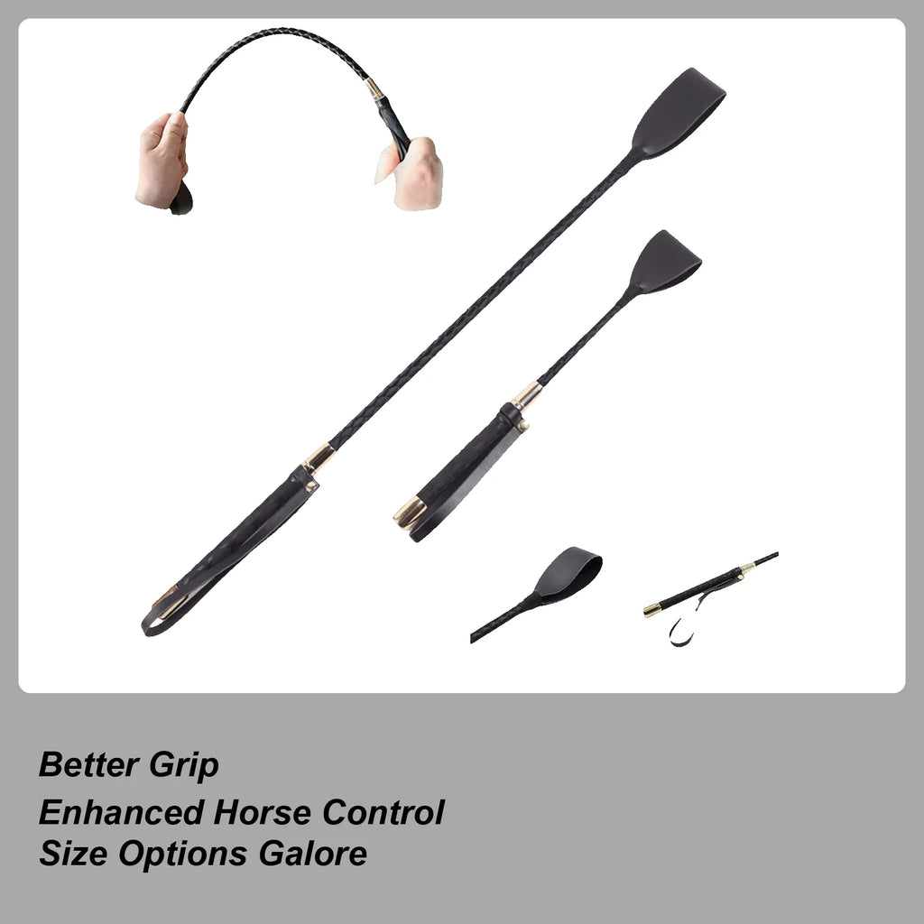 Riding Crop Durable Equestrian Training PU Leather Outdoor Portable Pointer Lightweight Non Slip With Handle Horse Whip Racing