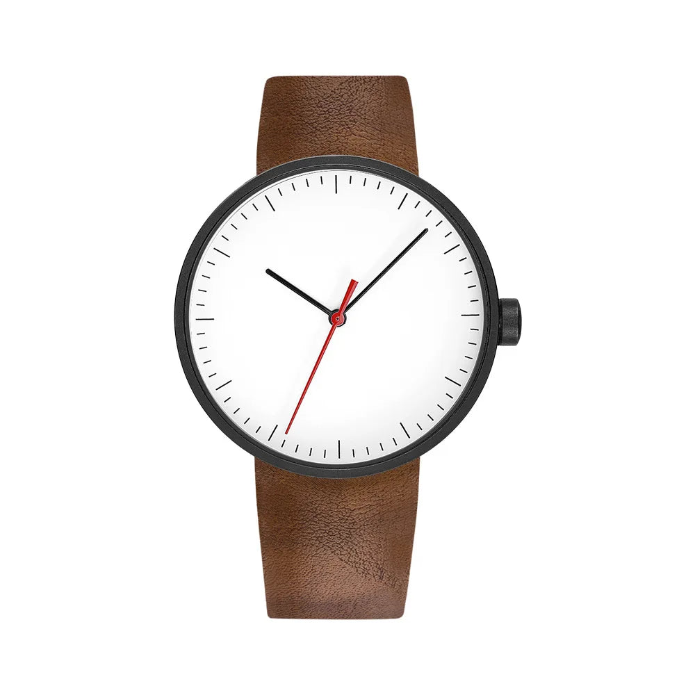 UTHAI Watch Men Simple Trendy Sports Couple's Watches Leather Strap Student Women's Fashion Quartz Wristwatches