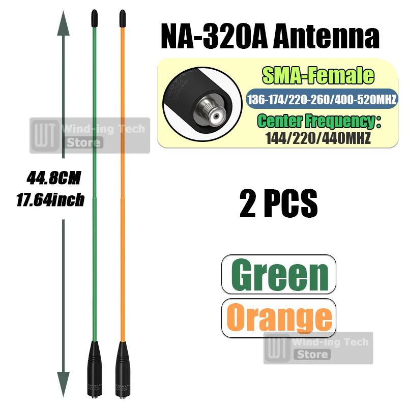 Original Nagoya NA-320A High Gain Antenna Tri-Band SMA-Female Soft Whip Aerial Higher Quality For Baofeng UV-32 UV-5RM Ham Radio