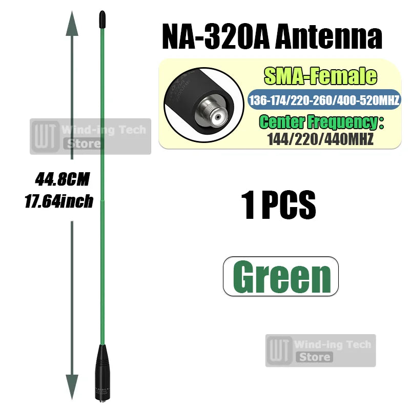 Original Nagoya NA-320A High Gain Antenna Tri-Band SMA-Female Soft Whip Aerial Higher Quality For Baofeng UV-32 UV-5RM Ham Radio