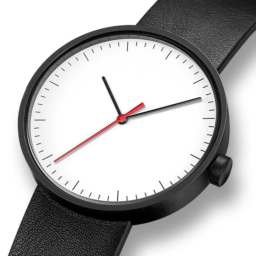 UTHAI Watch Men Simple Trendy Sports Couple's Watches Leather Strap Student Women's Fashion Quartz Wristwatches