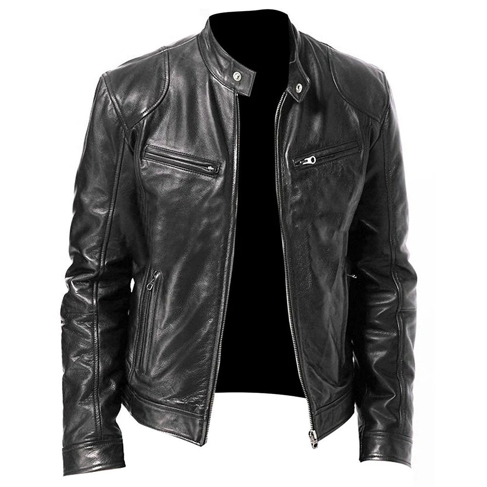 Men PU Leather Motorcycle Jacket Motocross Jacket Chaqueta Moto Spring Autumn Motorbike Riding Jacket Protective Gear S-5XL SIZE