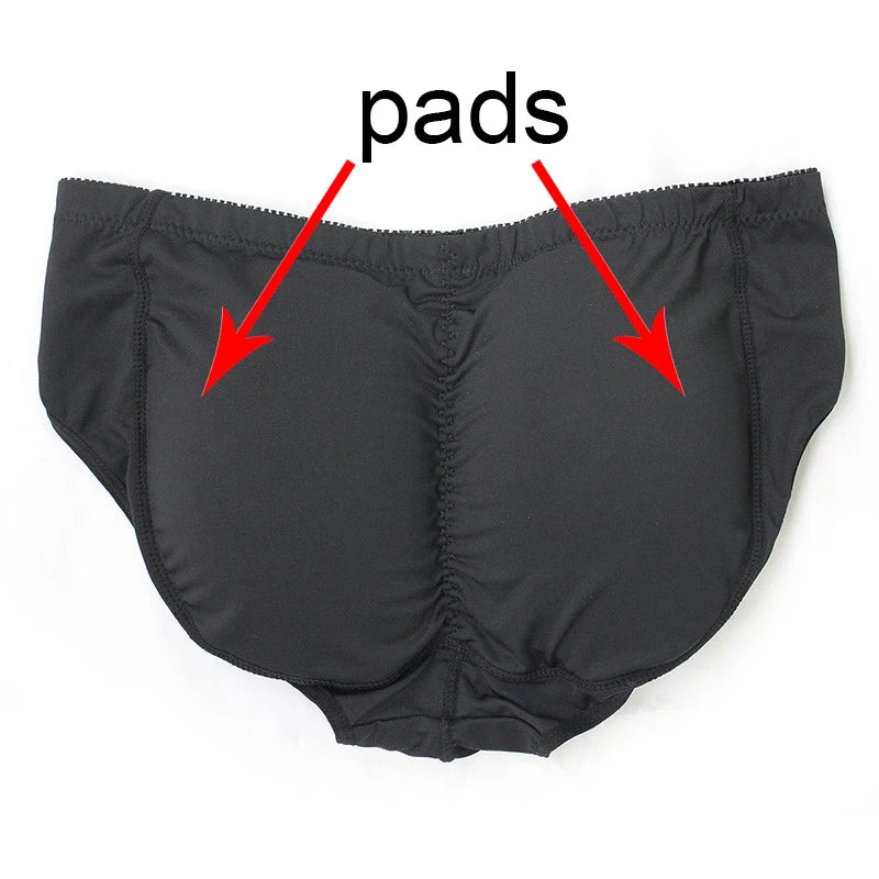 Shapewear Men Body Shapers Hip Lifter Builder Fake Ass Black Padded Panties Elastic Underwear Male Plus Size S-6XL