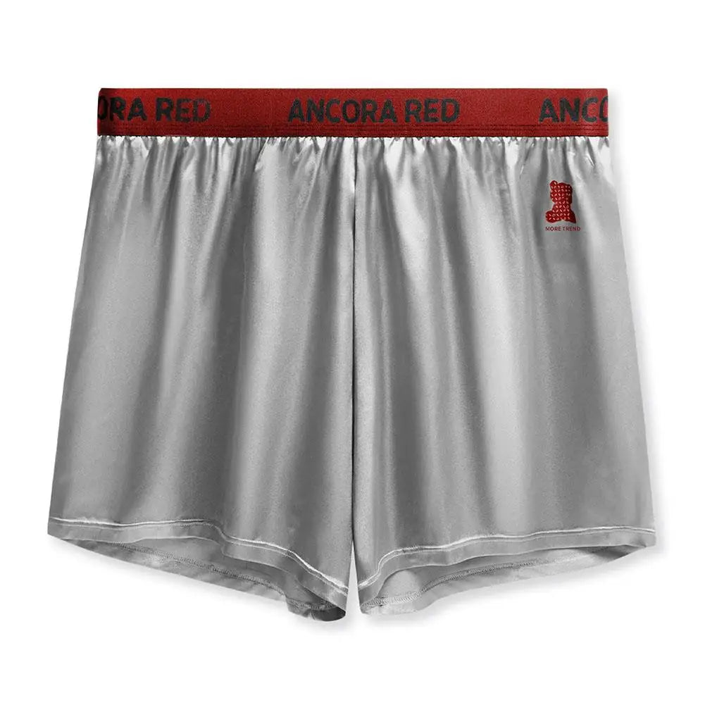 1pc Men Solid Color Ice Silk Boxer Shorts  Breathable U Shape Pouch Underwear L-3XL Large Size Underpant Sexy Trunks