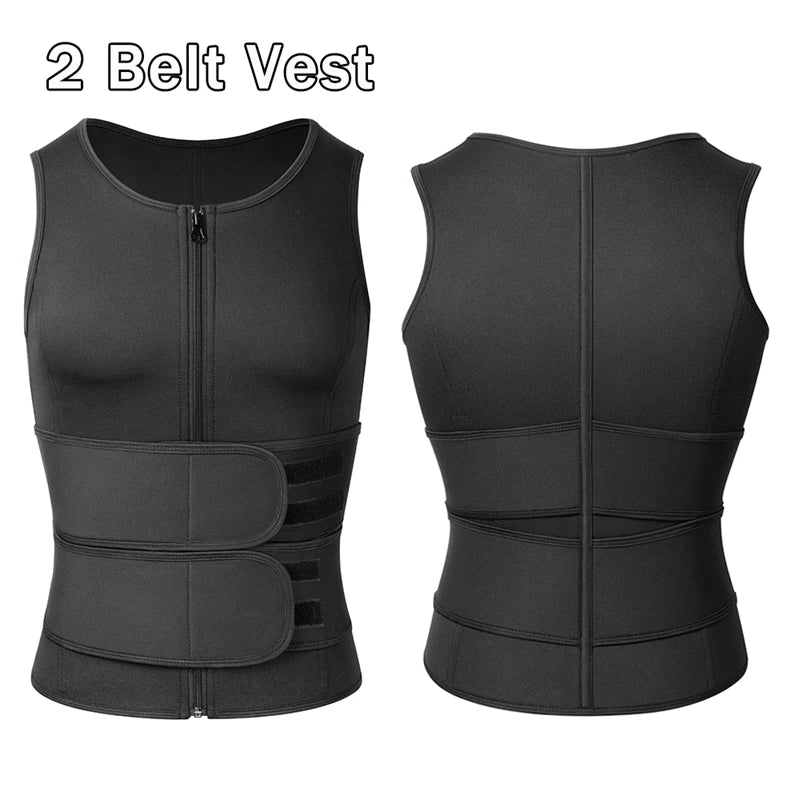 Chloroprene Men’s Ultimate Slimming Sweat Vest Body Shaper Waist Trainer Compression Shapewear for Maximum Fat Burning Workout