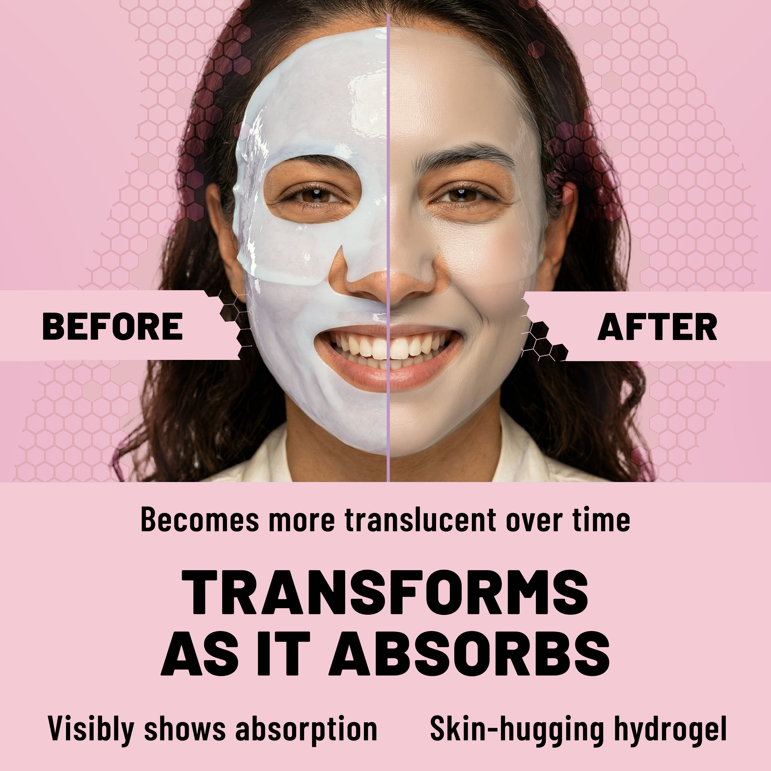 Bio-Collagen Hydrogel Face Mask, Hydrating & Nourishing Mask with Collagen, Hyaluronic Acid & Niacinamide, 6 masks