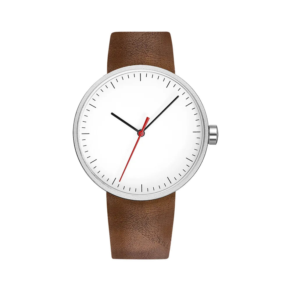 UTHAI Watch Men Simple Trendy Sports Couple's Watches Leather Strap Student Women's Fashion Quartz Wristwatches