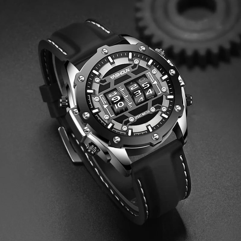 Creative Watche Digital Quartz Watch Men Luxury Waterproof Wristwatch Male Silicone Strap Military Versatile Wristwatch