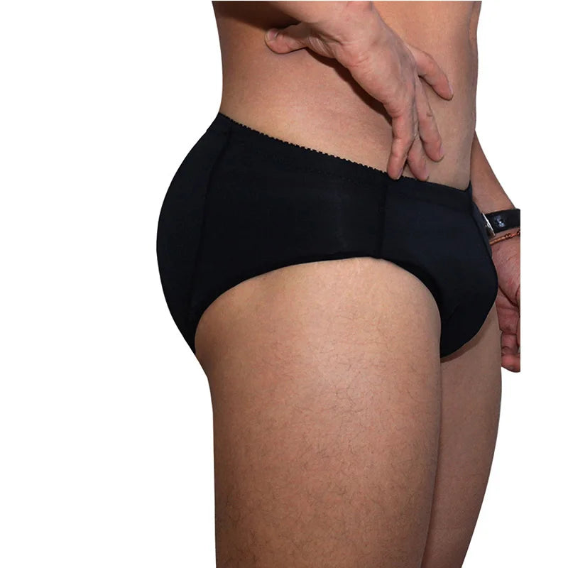Shapewear Men Body Shapers Hip Lifter Builder Fake Ass Black Padded Panties Elastic Underwear Male Plus Size S-6XL