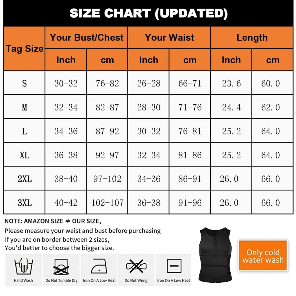 Chloroprene Men’s Ultimate Slimming Sweat Vest Body Shaper Waist Trainer Compression Shapewear for Maximum Fat Burning Workout