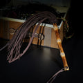 50CM Genuine Leatherr Horse Whip Spanking Paddle ,Bamboo Handle for Equestrian Riding Equestrian Bat