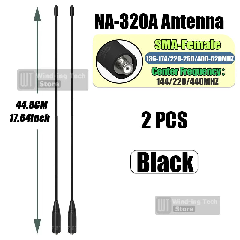 Original Nagoya NA-320A High Gain Antenna Tri-Band SMA-Female Soft Whip Aerial Higher Quality For Baofeng UV-32 UV-5RM Ham Radio