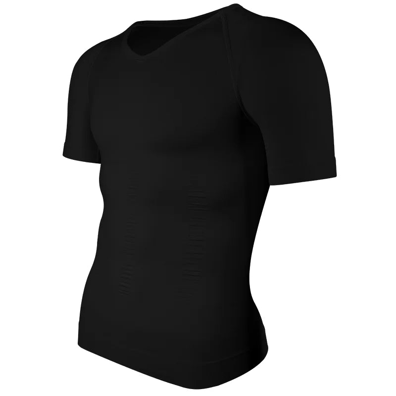 Men's V-Neck Body Shaper Compression Shirts Sleeveless Slimming Undershirt Workout Abs Tank Tops Abdomen Tummy Control Shapewear