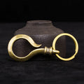 Fashion Brass U-shaped Keychain Round Belt Hook Waist Hangings Key Holder Jewelry Vintage Trendy Metal Pants Buckle Men Keyrings