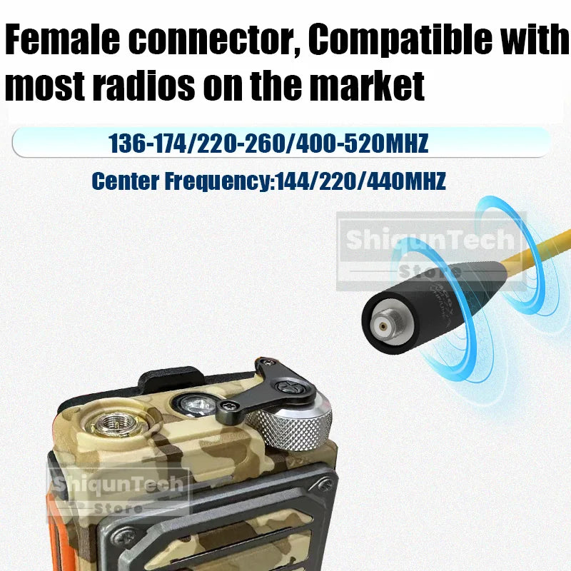 Original Nagoya NA-320A Antenna Tri-Band SMA-Female 144-220-440Mhz Soft Whip Aerial For Quansheng TK118 Retevis RA685 RT86 Radio