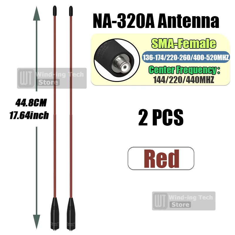 Original Nagoya NA-320A High Gain Antenna Tri-Band SMA-Female Soft Whip Aerial Higher Quality For Baofeng UV-32 UV-5RM Ham Radio