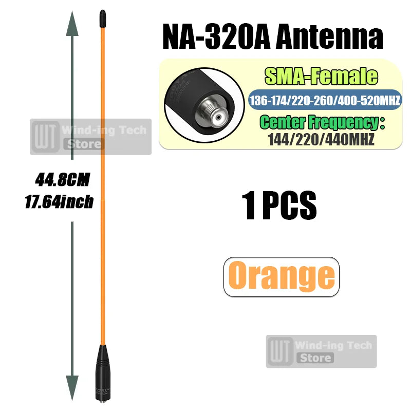 Original Nagoya NA-320A High Gain Antenna Tri-Band SMA-Female Soft Whip Aerial Higher Quality For Baofeng UV-32 UV-5RM Ham Radio