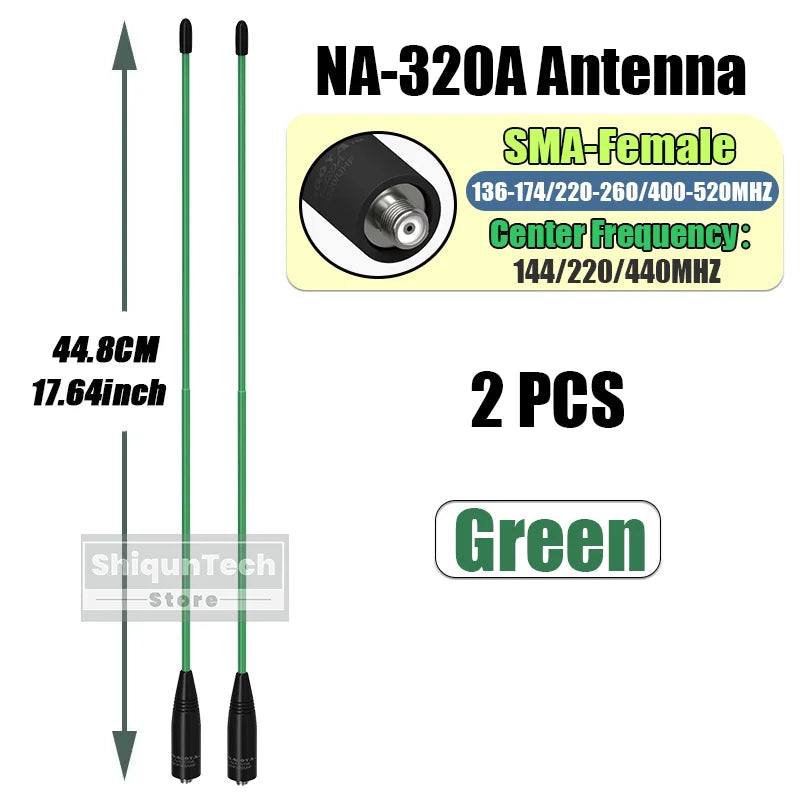 Original Nagoya NA-320A Antenna Tri-Band SMA-Female 144-220-440Mhz Soft Whip Aerial For Quansheng TK118 Retevis RA685 RT86 Radio